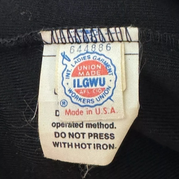 Black Velvet Jacket Blazer L Vintage Union Made Scalloped Party Office Church - Picture 7 of 8